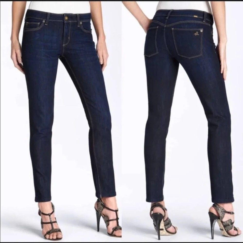 DL1961 Angel Mid Rise Skinny Jeans Dark Wash Stretchy Fall Denim Women's Size 27